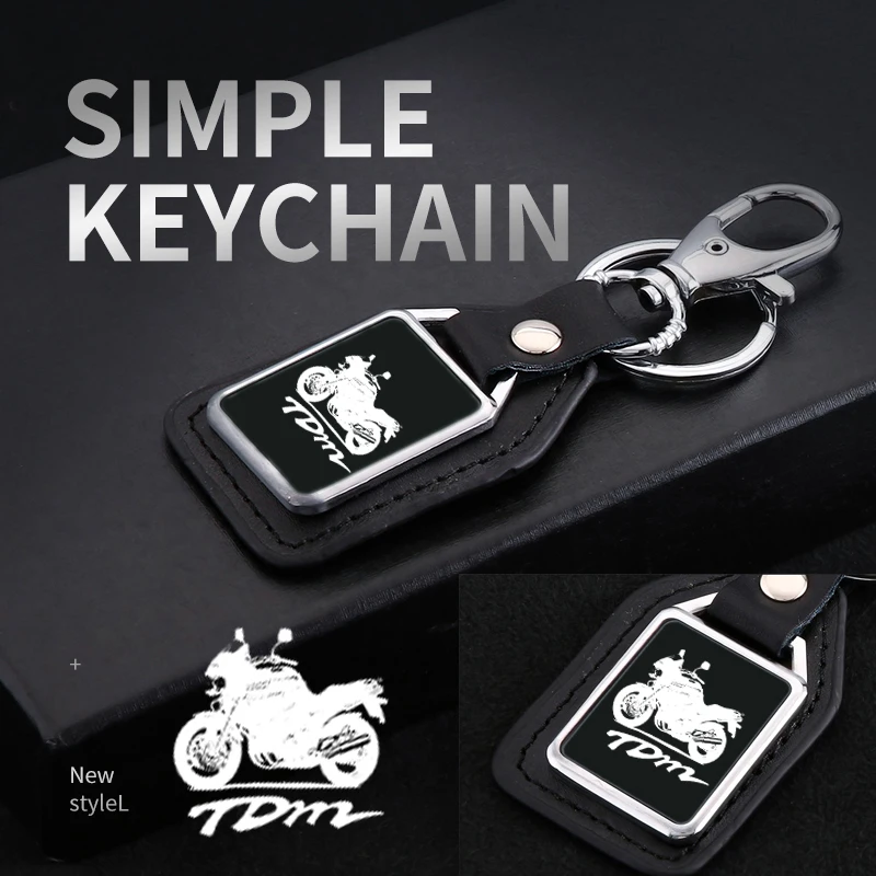 

For yamaha tdm 850 4tx 900 tdm850 tdm900 motorcycle Accessories metal leather keychain keyring mirror custom engraved logo