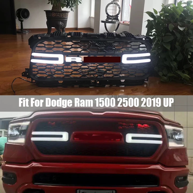 Для Dodge Ram 2019 1500 2500 автомобильный передний светодиодный решетка сетка Rebel стиль