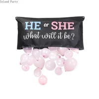 boy or girl balloon black latex he or she ballon with confetti gender reveal globos baby shower gender reveal party decoration