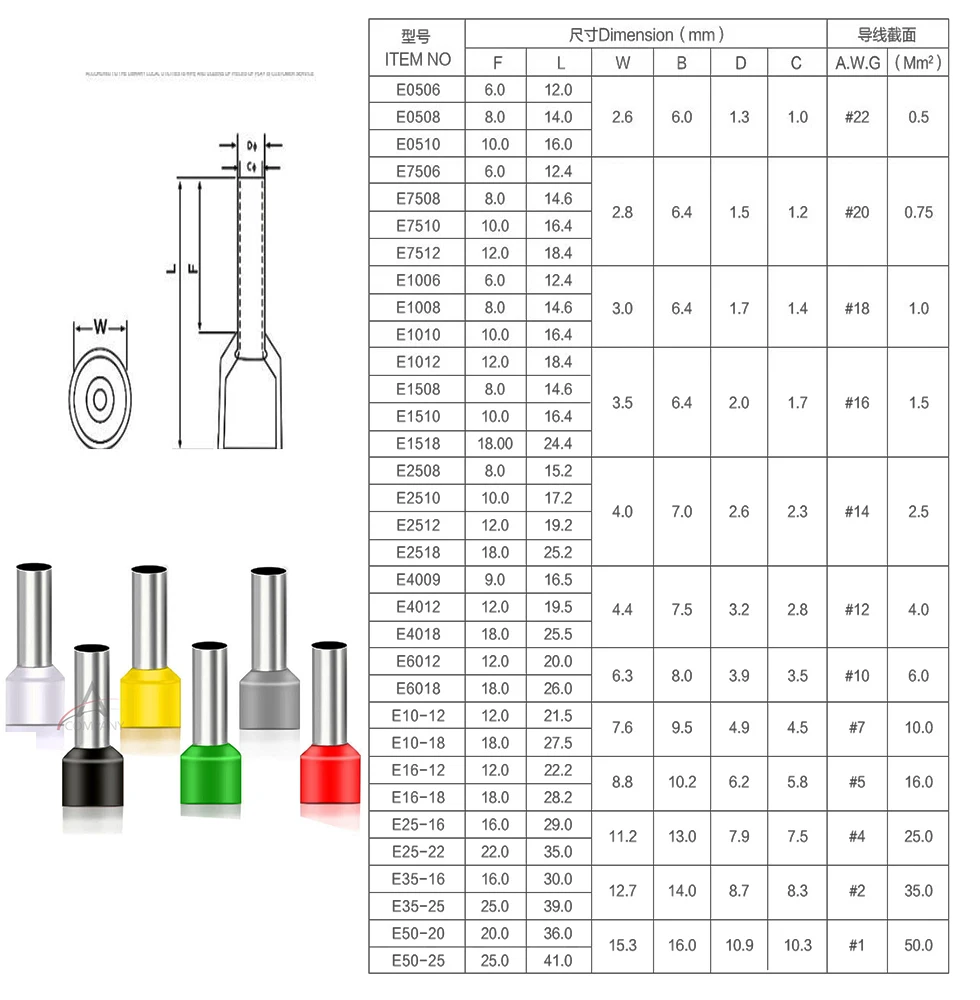 100 шт. изолированные клеммы E6010 E6012 E6018 6 0 мм2|wire ferrules|wire connectors electricalconnector electrical |