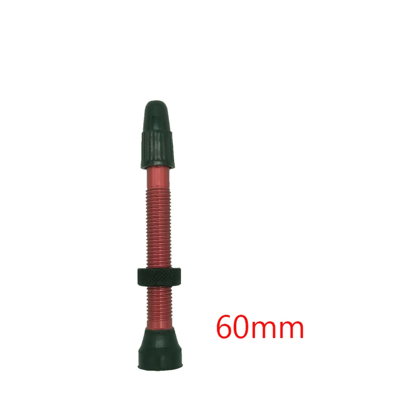 red 60mm 1 шт. велосипедный клапан для бескамерных шин дорожный велосипед MTB бескамерный Клапан 48 мм 60 мм алюминиевый сплав без трубки presta клапан - Цвет: red 60mm