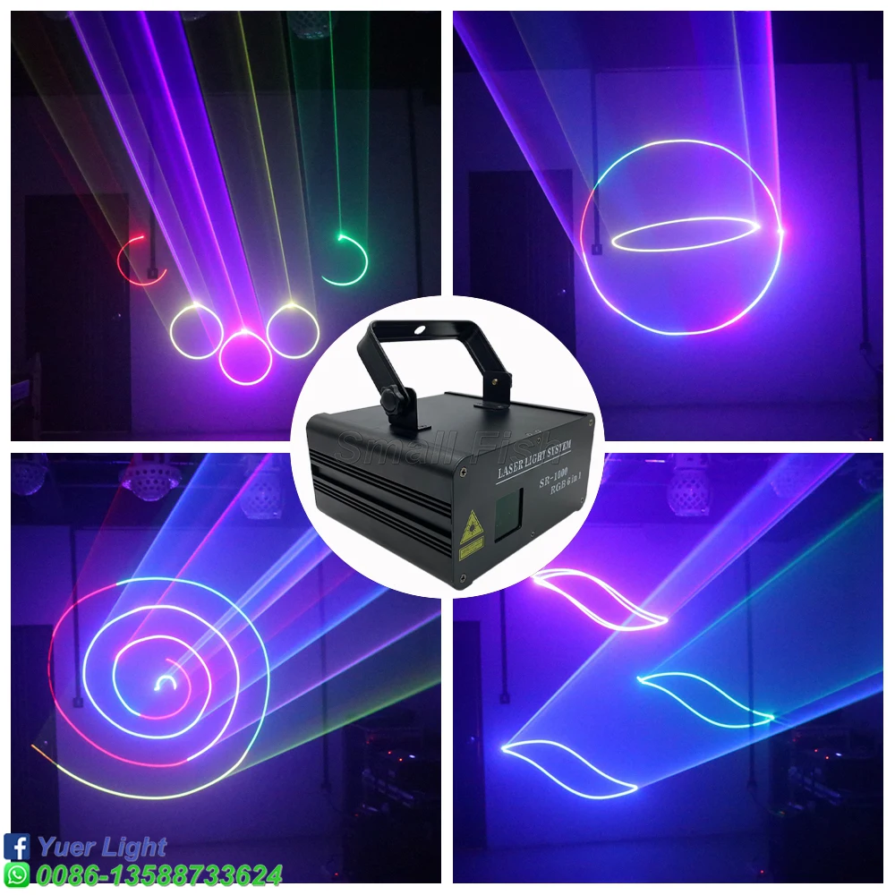 

1.5W RGB 6IN1 Full Color Animation Laser Light DMX512 DJ Disco KTV Dance Party Projector Professional Stage Pattern Effect Light
