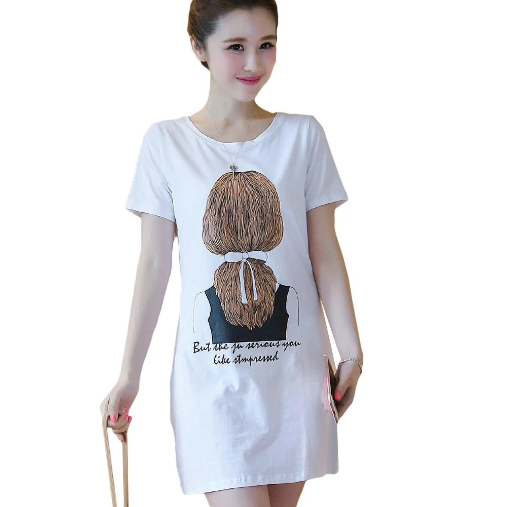 Женское длинное платье-футболка с коротким рукавом повседневное дышащее