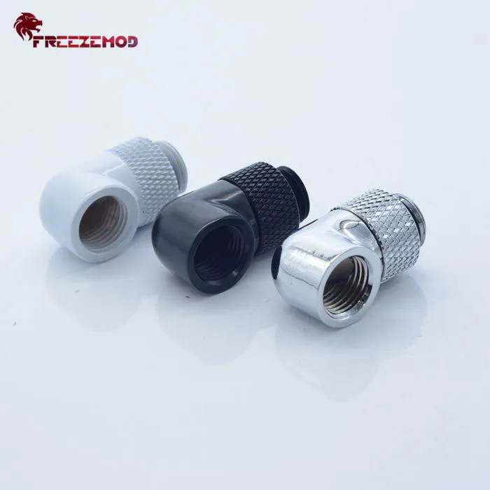 FREEZEMOD латунный серебристый/черный/белый G1/4 ''резьба 90 градусов 360 Поворотный