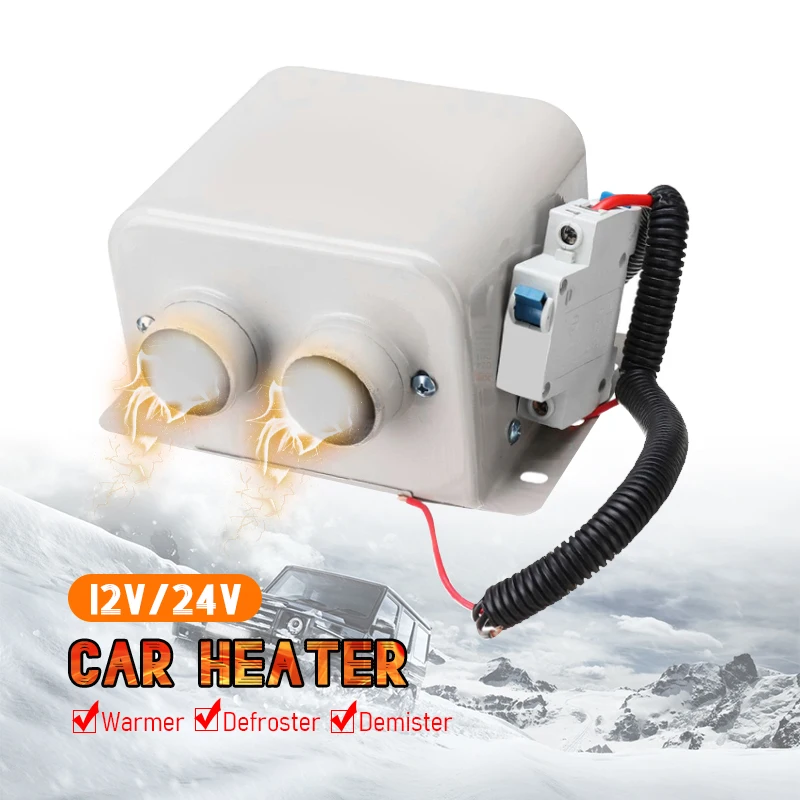 

Car Heater 12V 2 Hole Heating Defroster Demister Car Electric Heater Heating Fan Windshield Dryer 12V Car Air Heater