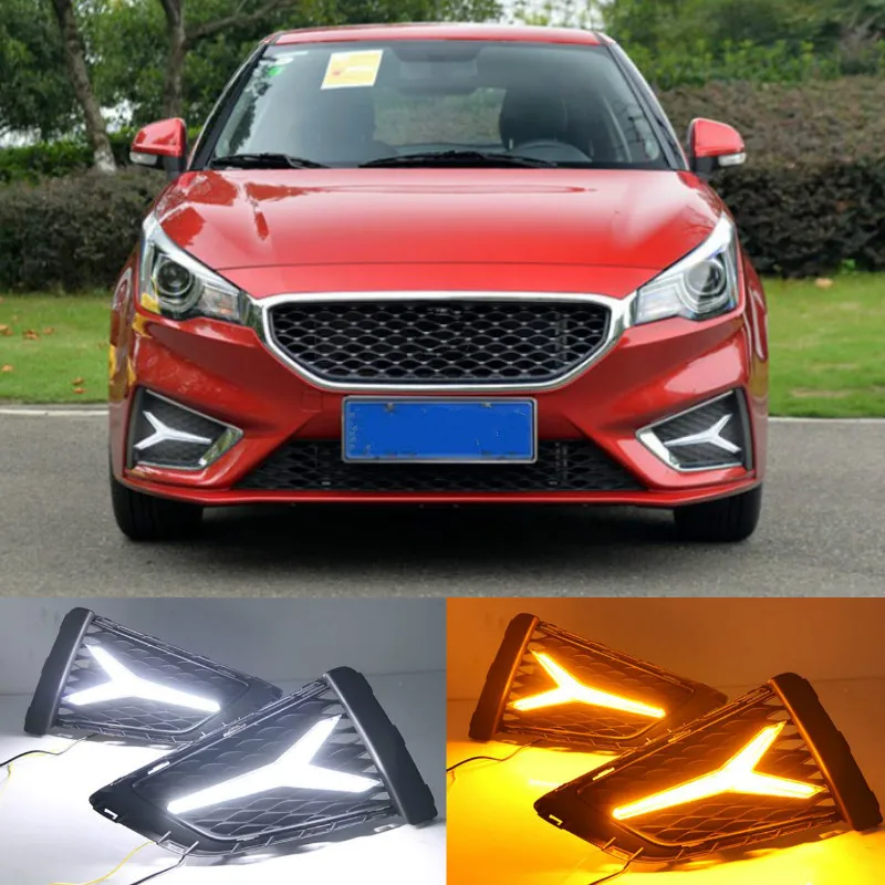 

For MG MG3 2017 2018 Yellow Turning Signal Waterproof ABS 12V Car DRL LED Daytime Running Light