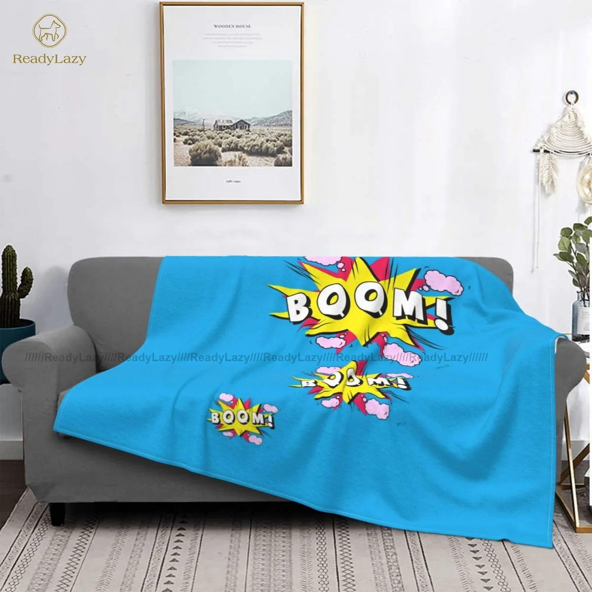 

Manta de cómics a la moda, colcha divertida de lana para todo tipo de clima, manta súper suave