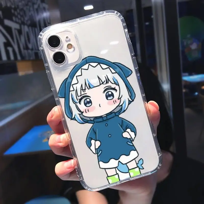 

lolis anime character gawr gura Phone Case Transparent soft For iphone 5 5s 5c se 6 6s 7 8 11 12 plus mini x xs xr pro max