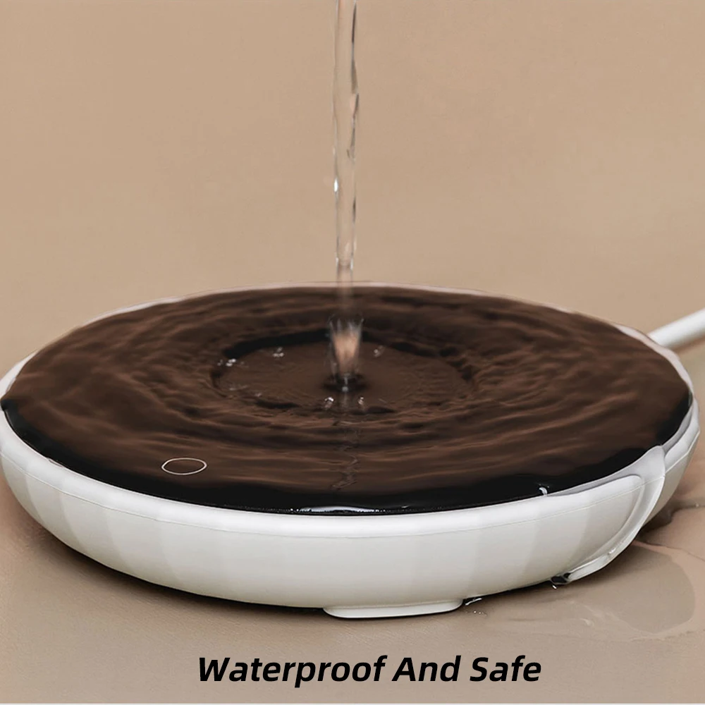 ROSOU Mini Heating Coasters Wired Mat Automatic insulation 55℃ Heat Anti Leakage Tempered Glass Panel Coffee Tea Drink Warmer |