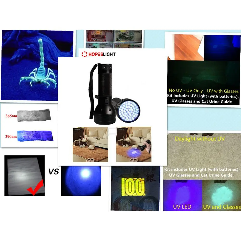Studyset 51 светодиодов УФ фонарик светильник фонарь мочи домашних животных с