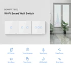 Интеллектуальный выключатель света SONOFF T2 TX Smart Wifi сенсорный переключатель для умного дома 123 Gang 433 МГц RFГолосовое управлениеприложениесенсорный экран Управление совместим с Google Home, Alexa