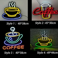 custom led coffee cup neon light sign led cafe shop indoor neon business advertising signs