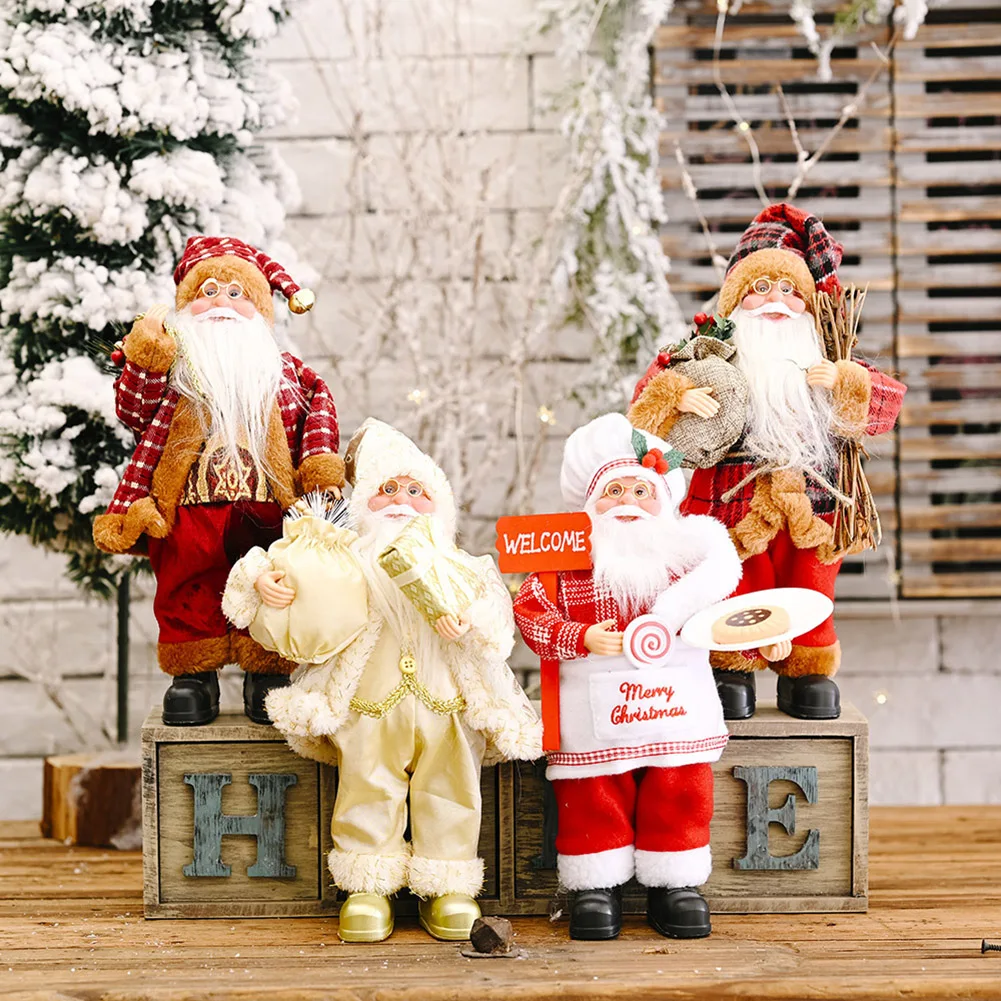 

Christmas Santa Claus Decoration Decorative Desktop Santa Claus Figure Portable Lifelike Santa Doll Figurine Perfect Ornament