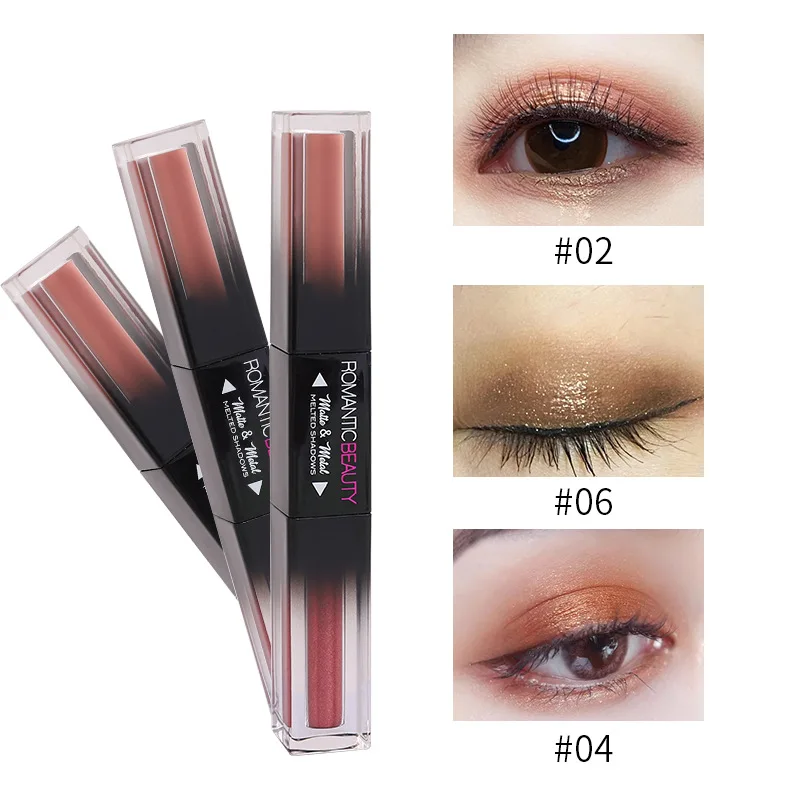 

Fashion Double-headed Long Tube Matte Liquid Eyeshadow Pearl Quicksand Glitter Eye Shadow Palette Beauty Eye Makeup Cosmetics