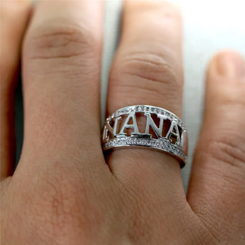 Европейский Лидер продаж серебряное кольцо с надписью Nano для женщин кольца