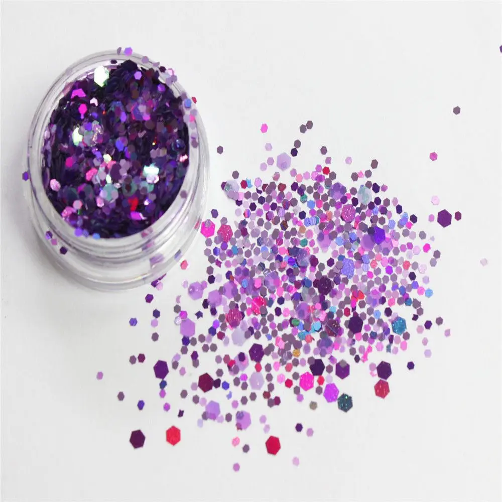 purple Блестки для ногтей блестящие 3D голографические цветные блестки для ногтей Маникюрные украшения для ногтей 12 цветов Новое поступление - Цвет: purple