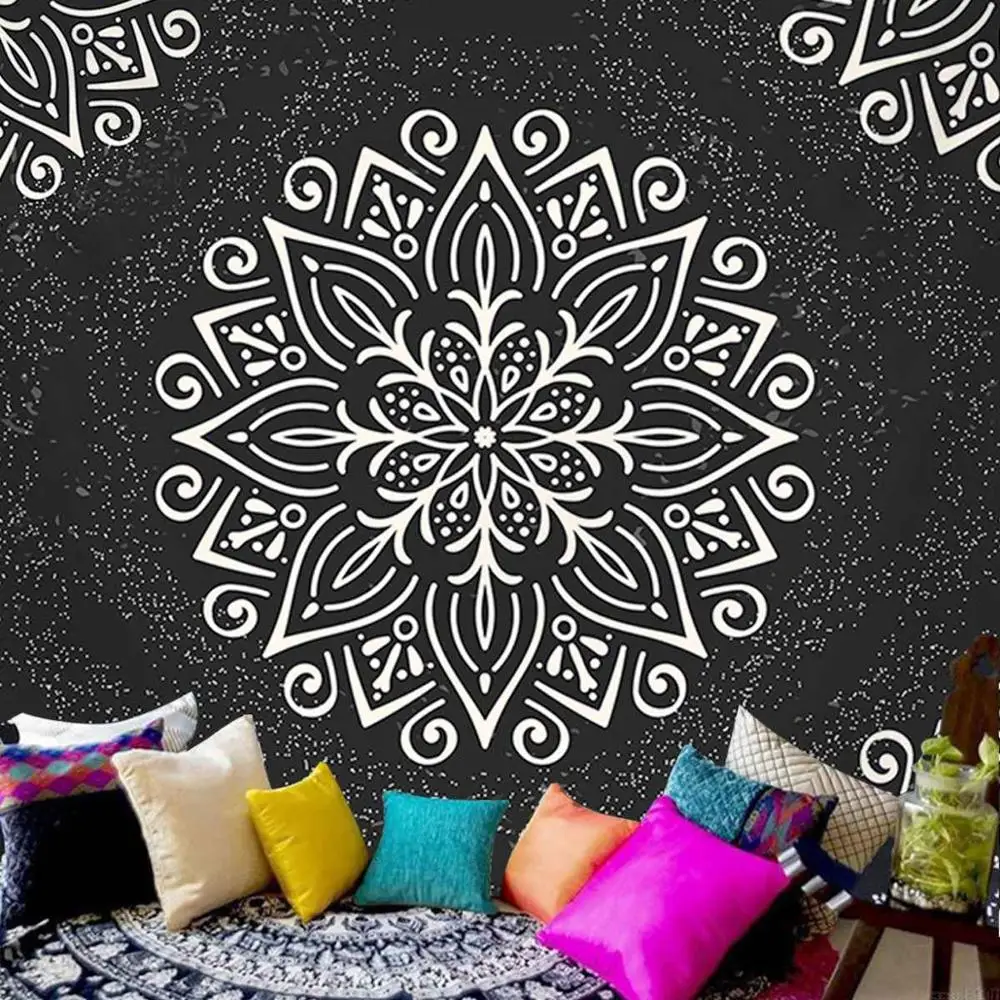 Индийский гобелен мандалы 1 5 х м богемный декор домашний настенный подвесной