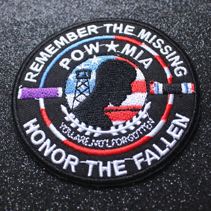 Нашивки с вышивкой сделай сам США Pow Mia термоклейкие нашивки для одежды
