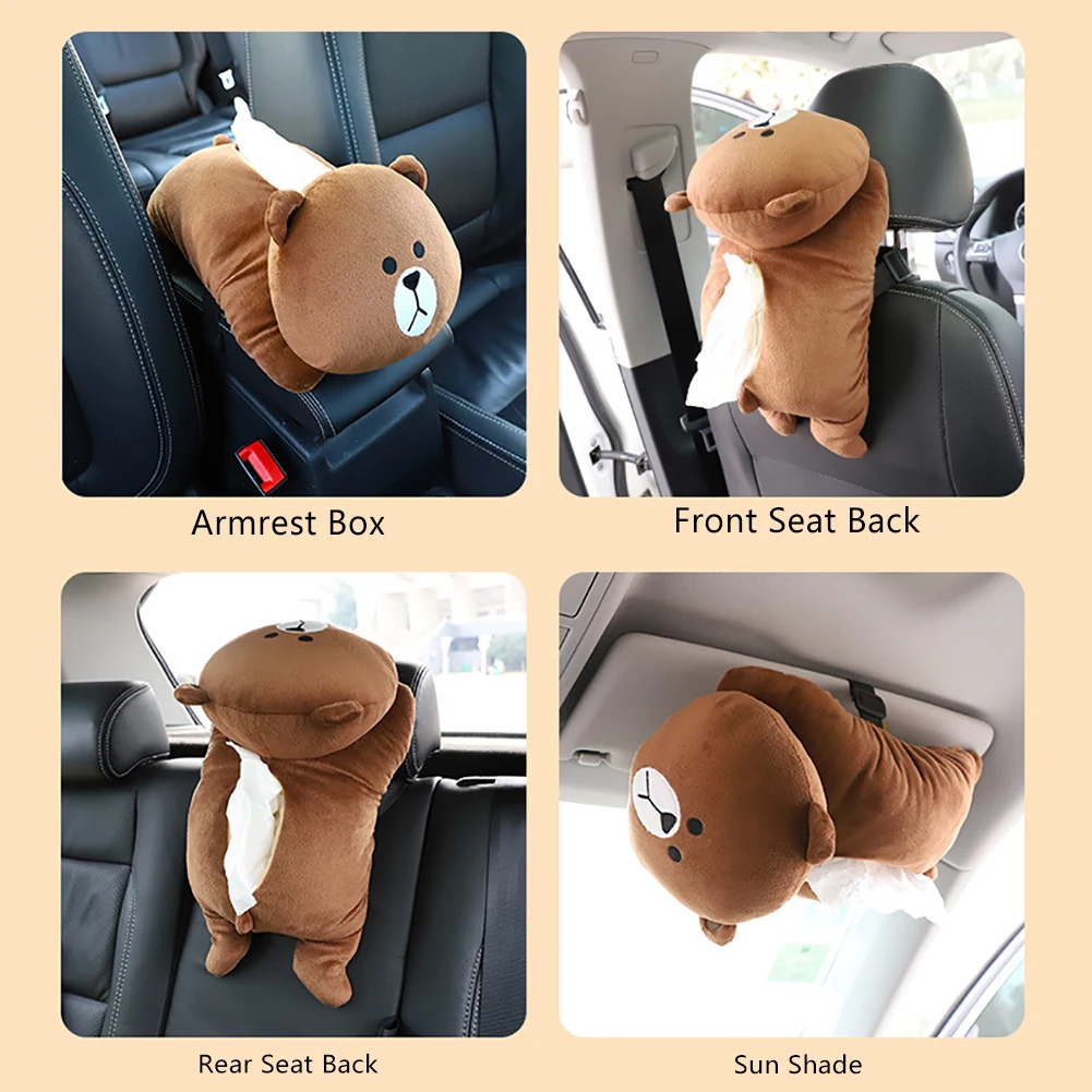 

New High Quality Universal Car Armrest Box Tissue Box Creative Cartoon Cute Tissue Box Car Interior Products Car Accessories