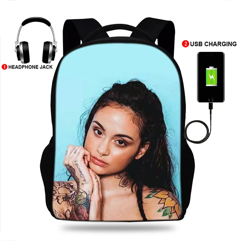 

Рюкзак Kehlani с Usb-зарядкой для мужчин и женщин, с принтом, сумка для подростков, с несколькими карманами