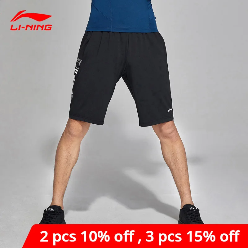 Мужские тренировочные шорты Li Ning дышащие из 73% полиэстера 27% спандекса удобные