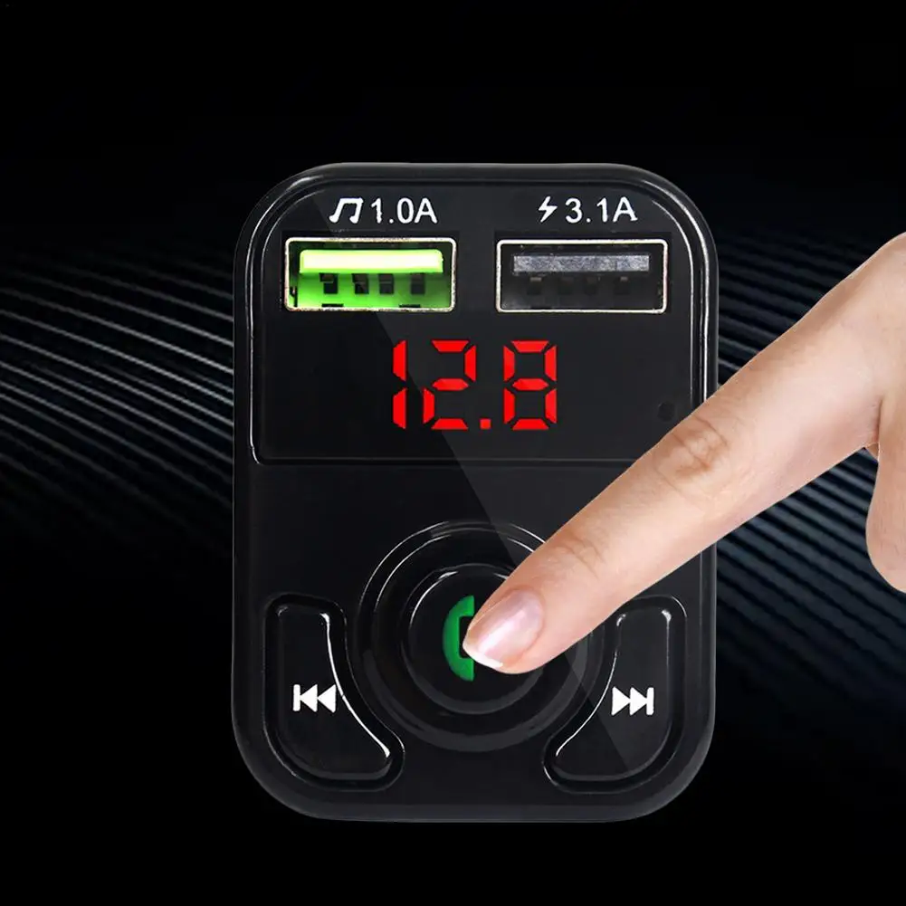 

Bluetooth 5.0 FM Transmission Car MP3 Music U Disk Player Multifunction Bluetooth Receiver Car Charger Adapter Kit