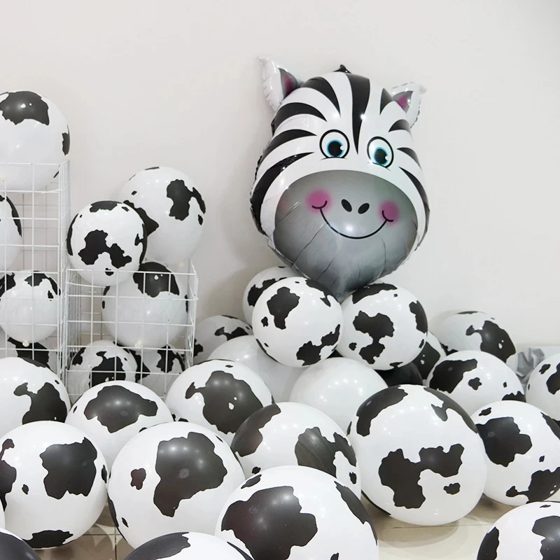 10 шт. черный белый цвет с изображением коровы воздушных шаров из латекса корова