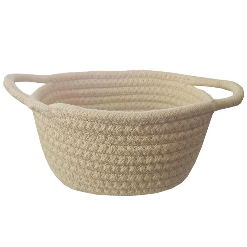beige Хлопковая корзина для хранения веревки тканая детская Прачечная корзины для подгузников игрушка для декора дома - Цвет: beige