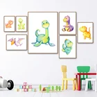 Милый Детский динозавр, детская настенная живопись, холст, животные, скандинавские постеры и принты, настенные картины, детская комната, декор для спальни
