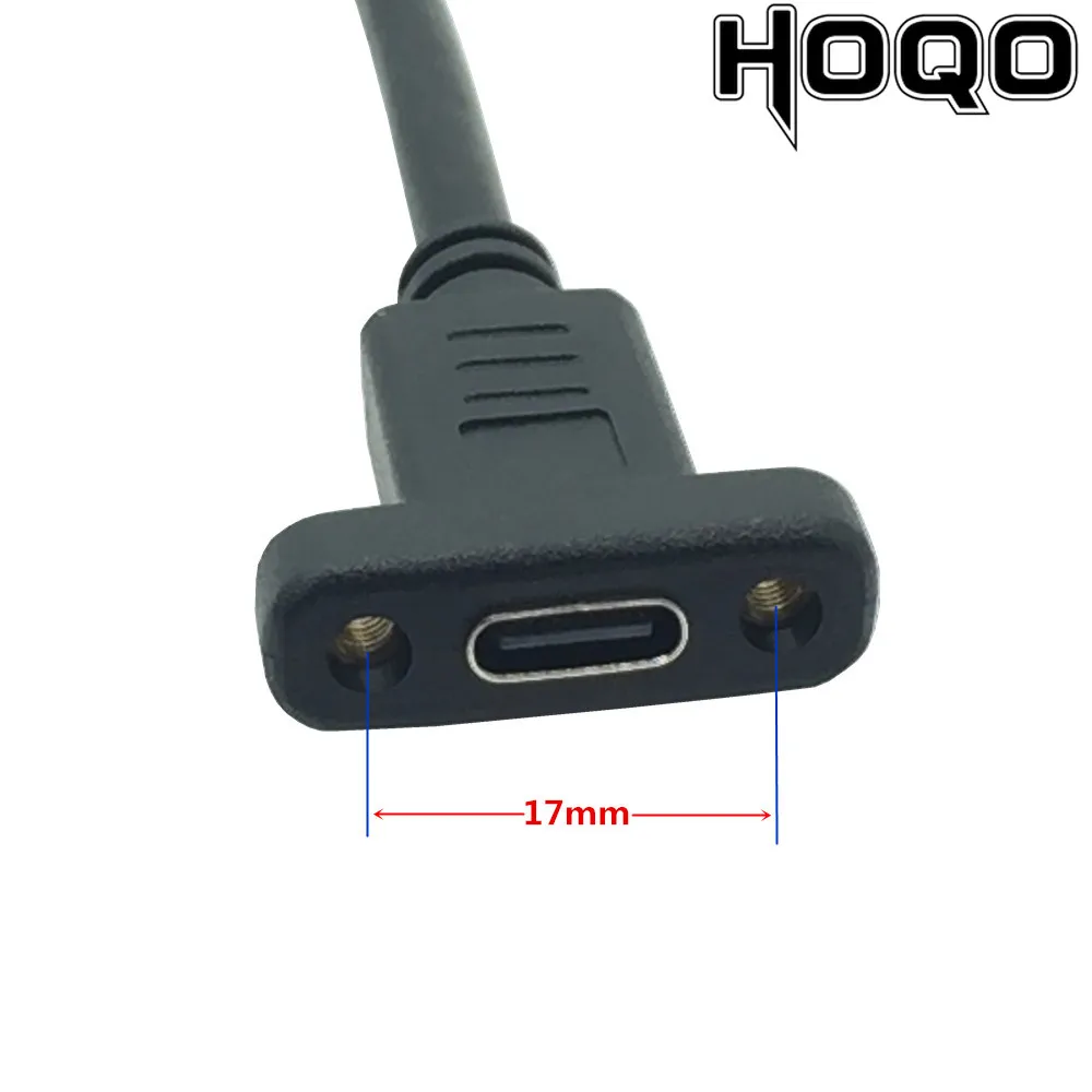 

USB Type C Extension Cable USB 3.1 Data Video Cable panneau USB-C Male to Female Extender Cord Connector with Screw Panel Mount