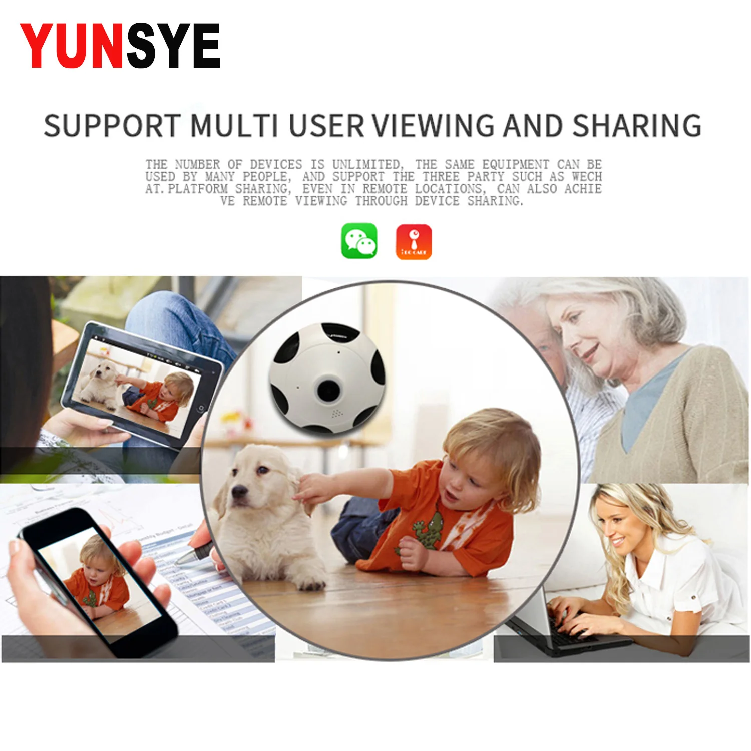 YUNSYE 360 градусов WiFi IP камера 960P 1080P Smart Panorama IPC P2P Беспроводная рыбий глаз 2.0MP CCTV VR