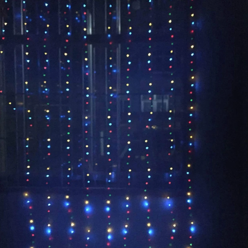 

LED Solar Curtain Light String Outdoor Garden Curtain Light Light Christmas Wedding Holiday Party String Light 2X3 Meter