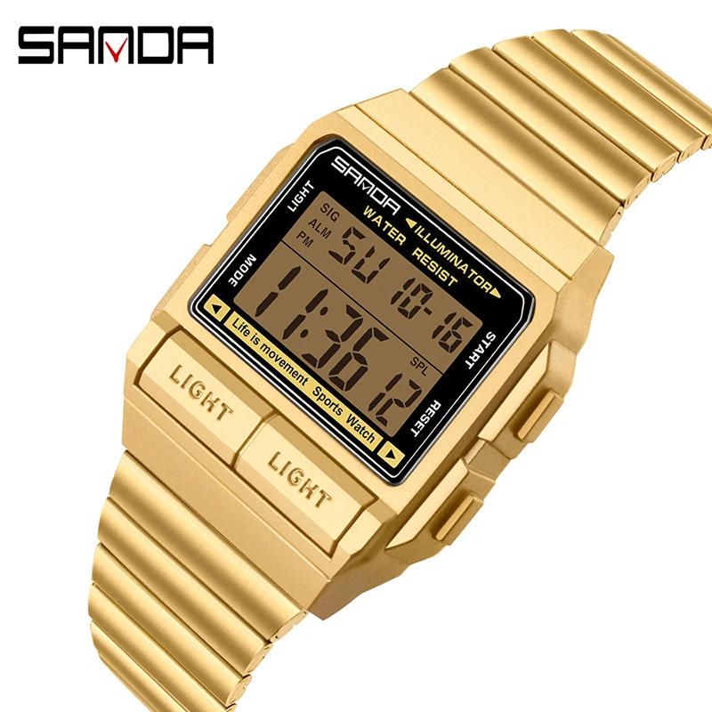 Часы наручные SANDA Мужские Цифровые в стиле милитари спортивные светодиодные
