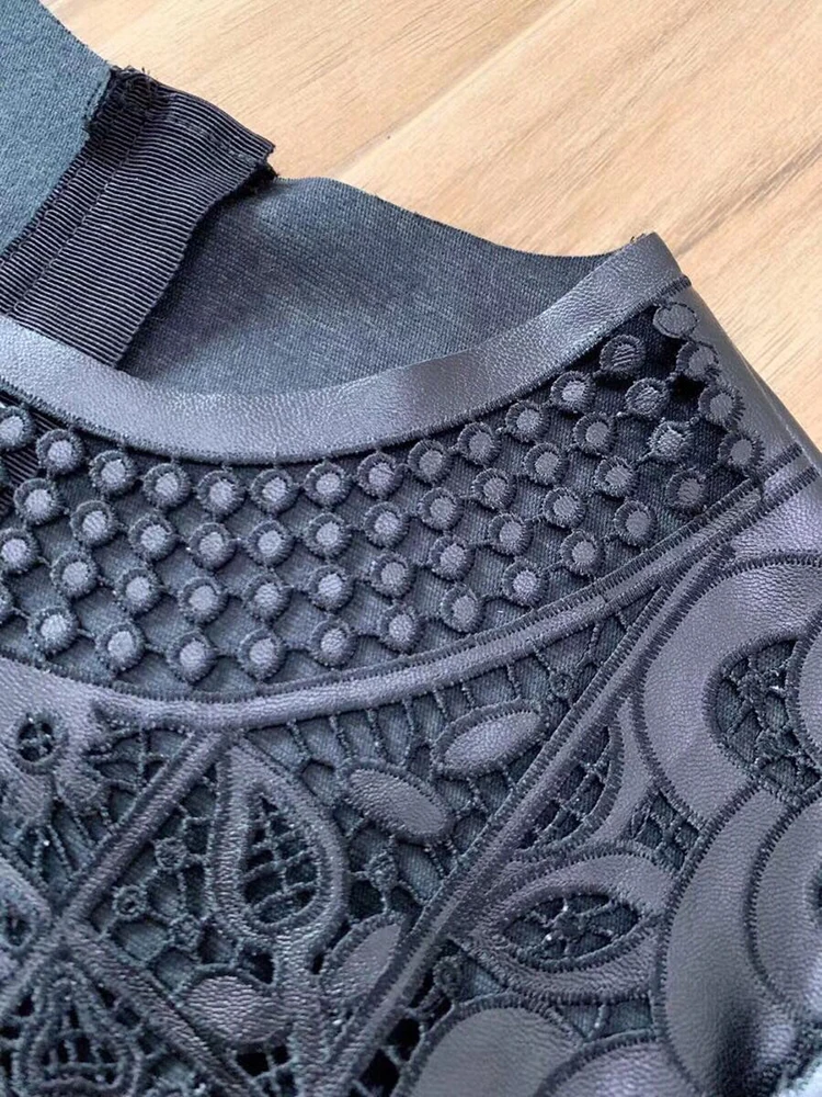 2019 осеннее сексуальное открытое вышивающееся полиуретановое платье с цветочной