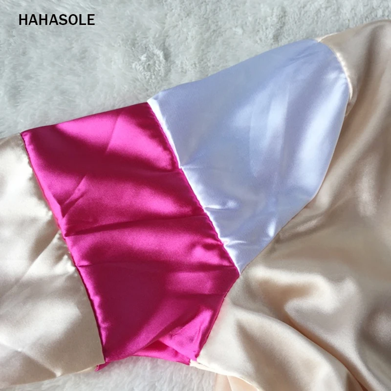 HAHASOLE Sportswear Fashion Splice Women Two Pieces Sport Suit Set Zipper Yoga Set Elastic Drawstring Pants Tracksuits HWA4229-4