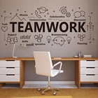 Большая наклейка на стену для офиса, вдохновляющая цитата, план сотрудничества в команде, виниловая наклейка на стену для офиса, украшение Z819