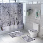 Зимняя снежная занавеска для душа, водонепроницаемая напольная занавеска для ванной, коврики для туалета, новинка 2019