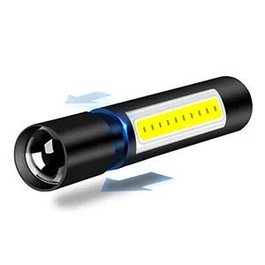 COB zoom black 3 файла супер яркий светодиодный фонарик маленький USB linterna светодиодный фонарик масштабируемый велосипедный фонарь Карманный, перезаряжаемый свет ручки COB lampe - Испускаемый цвет: COB zoom black