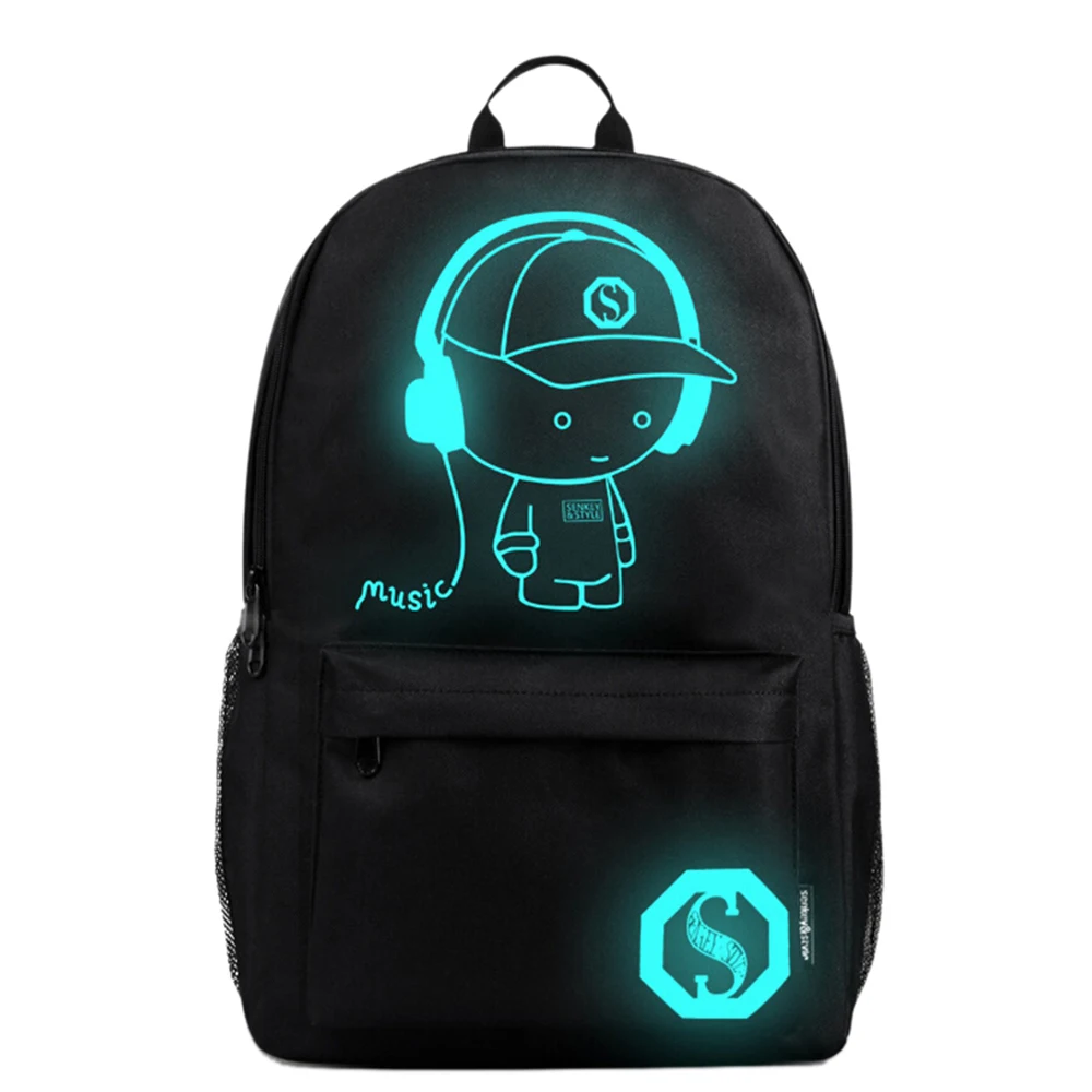 

Городские сумки для бега, Светящийся рюкзак с S-портом и USB-портом для зарядки (без питания), черный рюкзак для ноутбука с защитой от кражи для ...