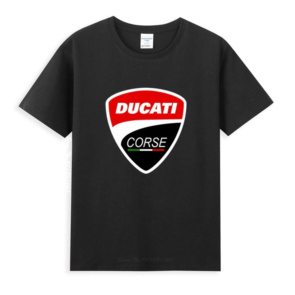 

DUCATI Motorcycle Corse Logo Classic Black T-Shirt Newest Summer Men's Short Sleeve Popular Tees Shirt Tops Novel Unisex