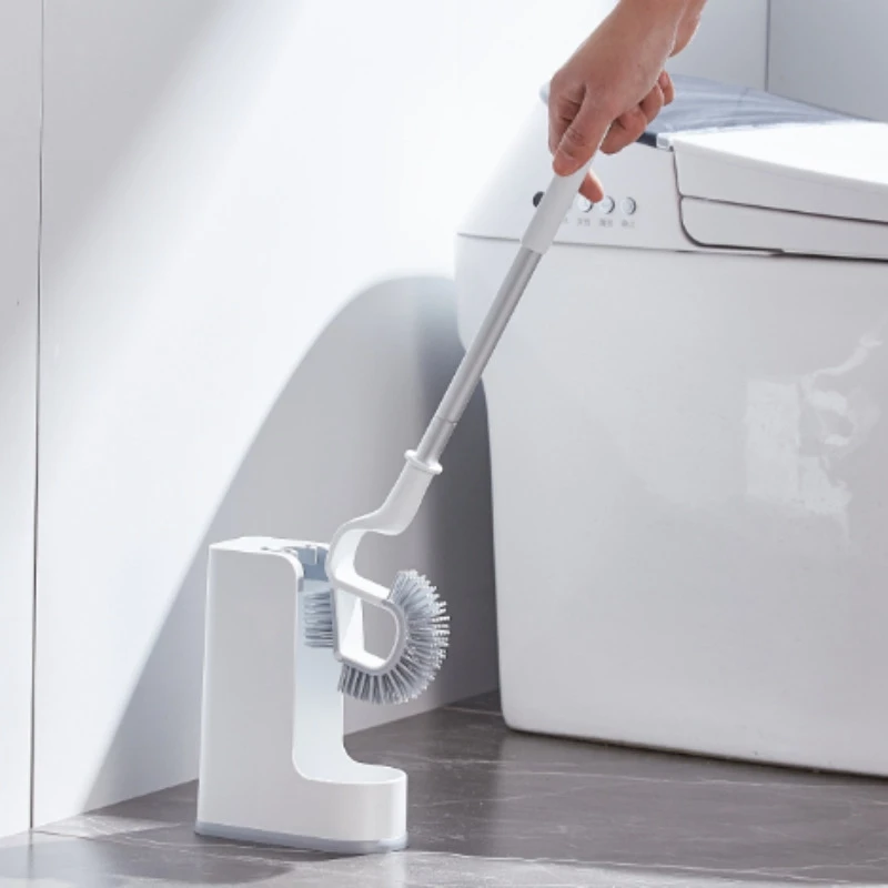 

Retail Stainless Steel Handle Toilet Brush Holder Floor-Standing Bathroom Accessories with Base Cleaning Tool Toilet Brush Set