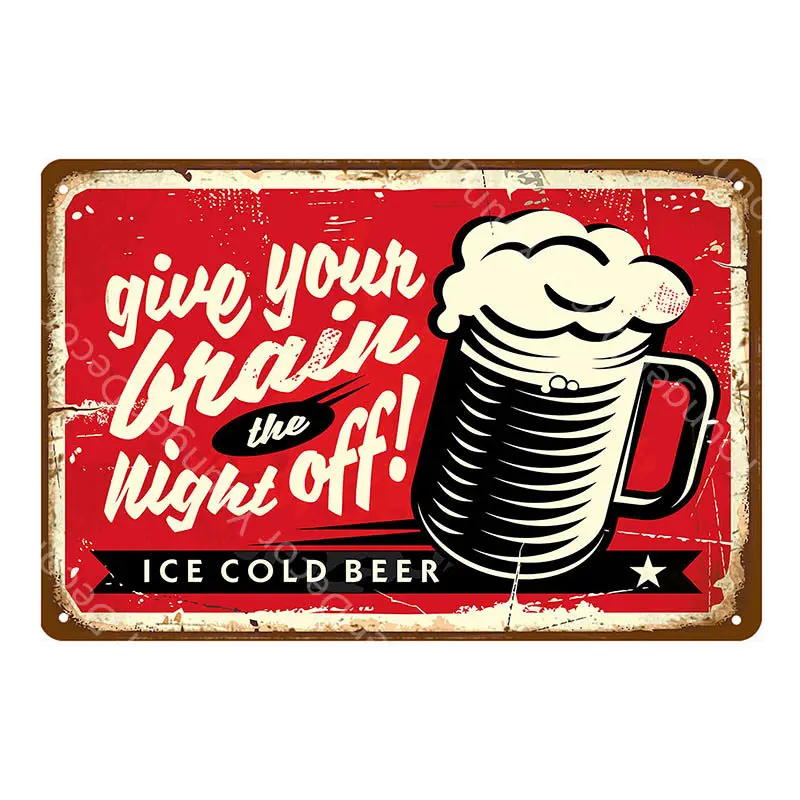 Man Cave Drinks Beers Decoration Vintage Metal Tin Signs Gin Tonic Wine Plaque Shabby Chic Pub Bar Casino Poster Wall Art Decor