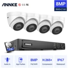 Система видеонаблюдения ANNKE, 8 каналов, 4K, Ultra HD, POE, 8 Мп, H.265 + NVR, 4 камеры по 8 Мп, погодозащищенный IP