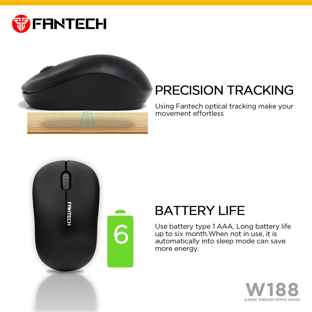Беспроводная мышь FANTECH W188 2 4G 3 кнопки офисные мыши 10 м WiFi диапазон высокое