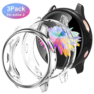 Чехол для Samsung Galaxy Watch Active 2, чехол 44 мм, 40 мм, 3 упаковки, мягкие чехлы, защита для экрана, для Active2 Smartwatch