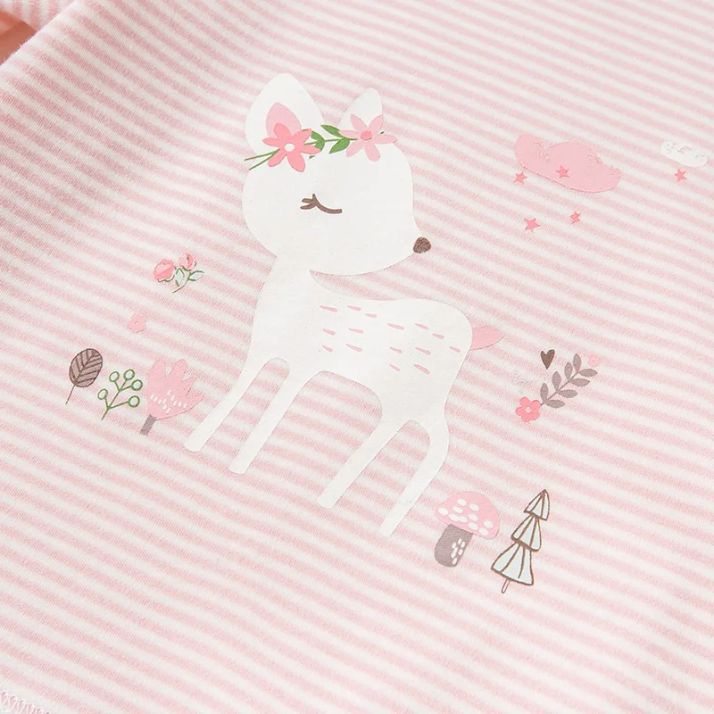 Dave bella/DB12187 осенняя пижама для девочек с мультяшным рисунком полосатая