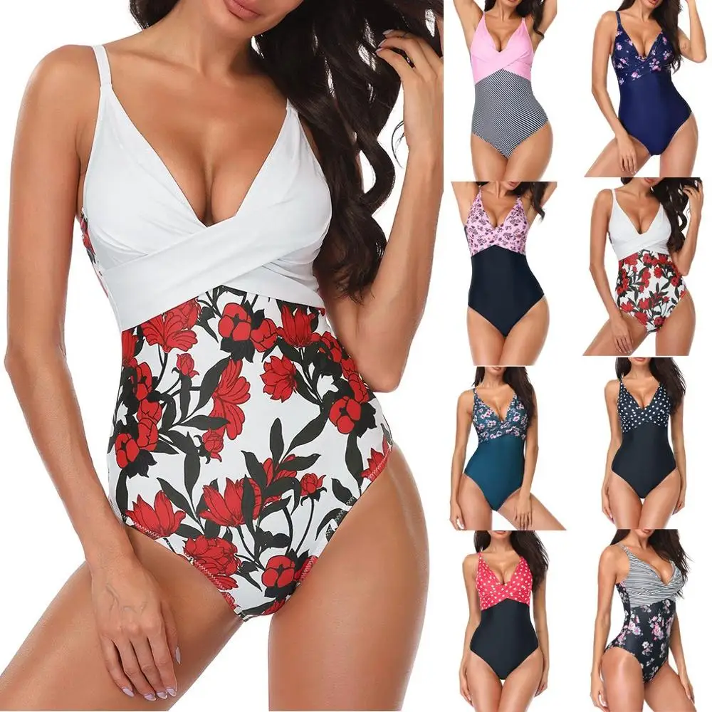 Цветочный купальник 2020 женские цельные купальники для похудения женский бикини
