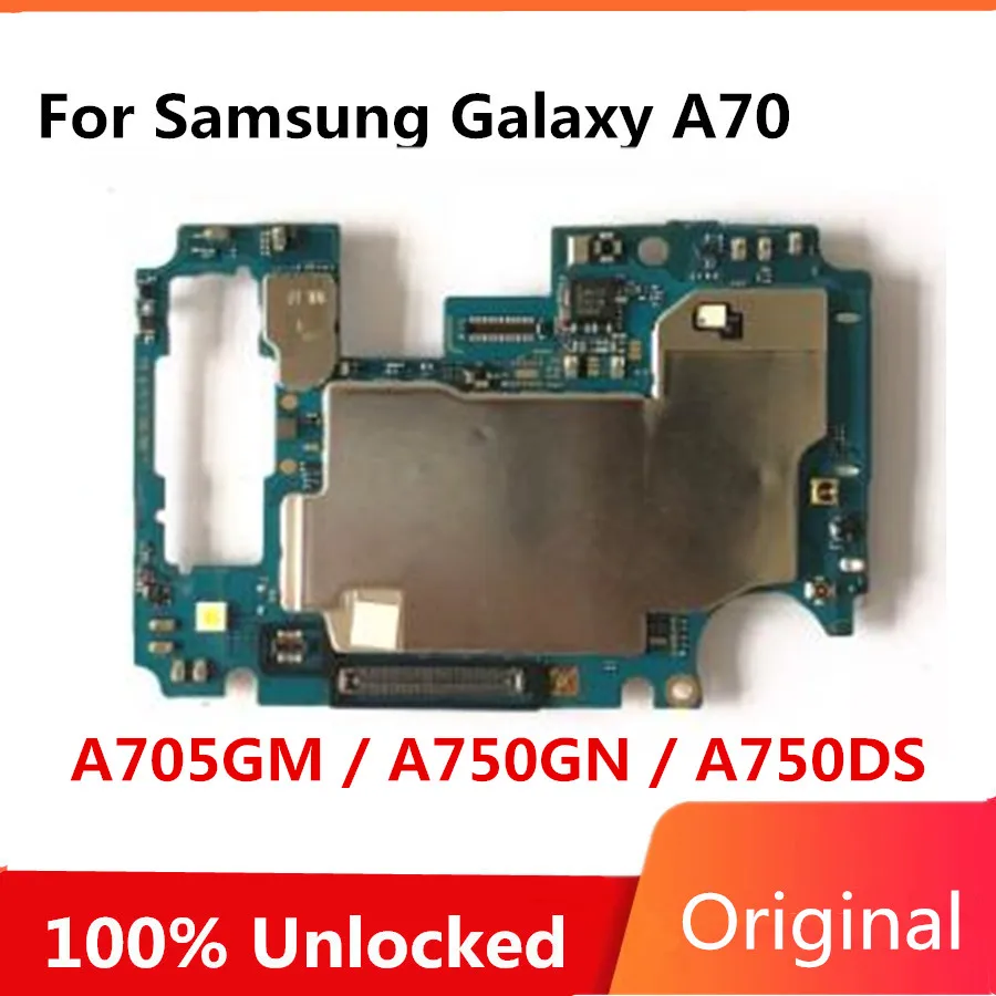 100% Разблокировка для Samsung Galaxy A70 A705F A750GN A750FD оригинальная материнская плата с системой Android Бесплатная