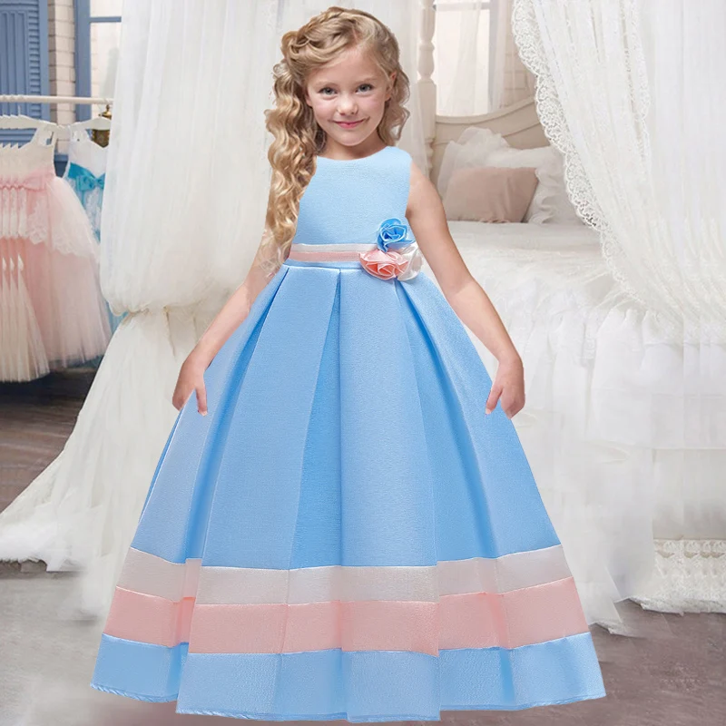 Flower Princess Kids Clothing Elegant Lace Tutu Girls Dresses for Children Party Wedding Custumes 4-14 Years | Детская одежда и
