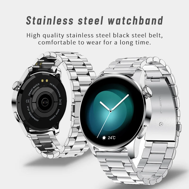 LIGE 2021 Full circle touch screen steel Band luxury Bluetooth call Men smart watch Waterproof Sport Activity fitness watch+box